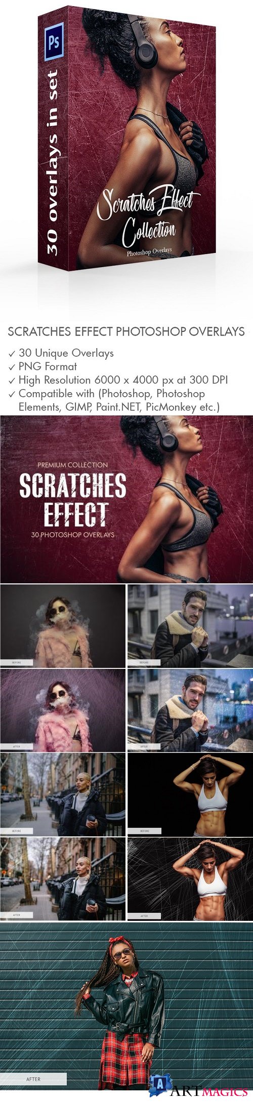 Scratches Effect Photoshop Overlays - 3894027