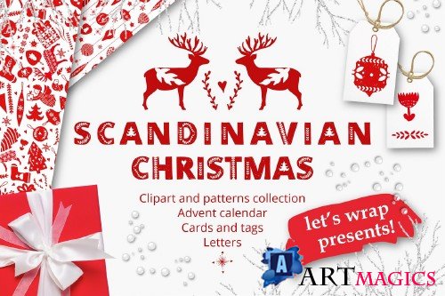 Scandinavian Christmas in red - 3061409