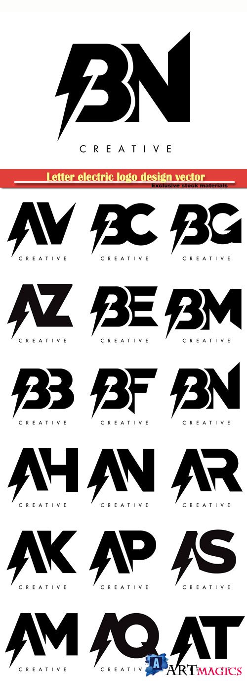 Letter electric logo design vector illustration