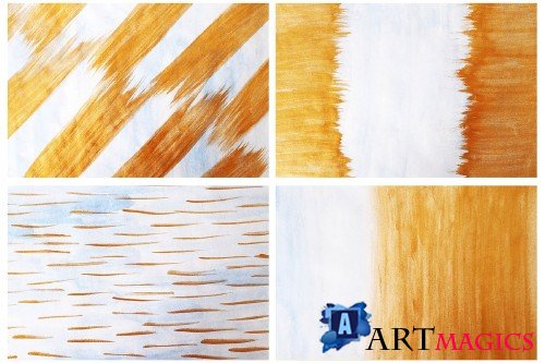 Watercolor Blue Gold Background - 3954385