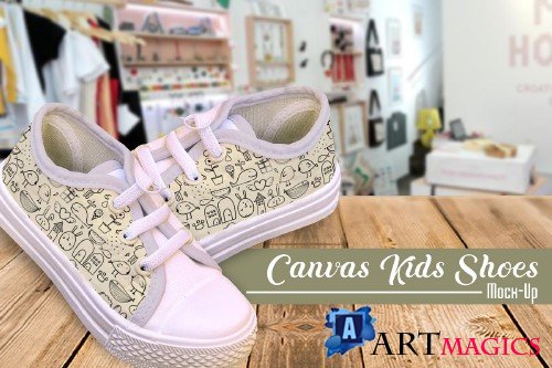 Canvas Kids Shoes Mock-Up - 3958779
