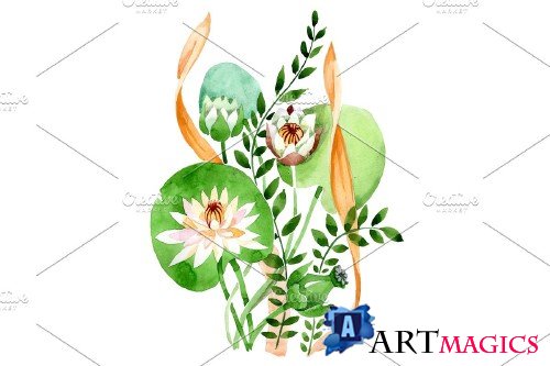 Bouquet Carnival of love watercolor - 3958763