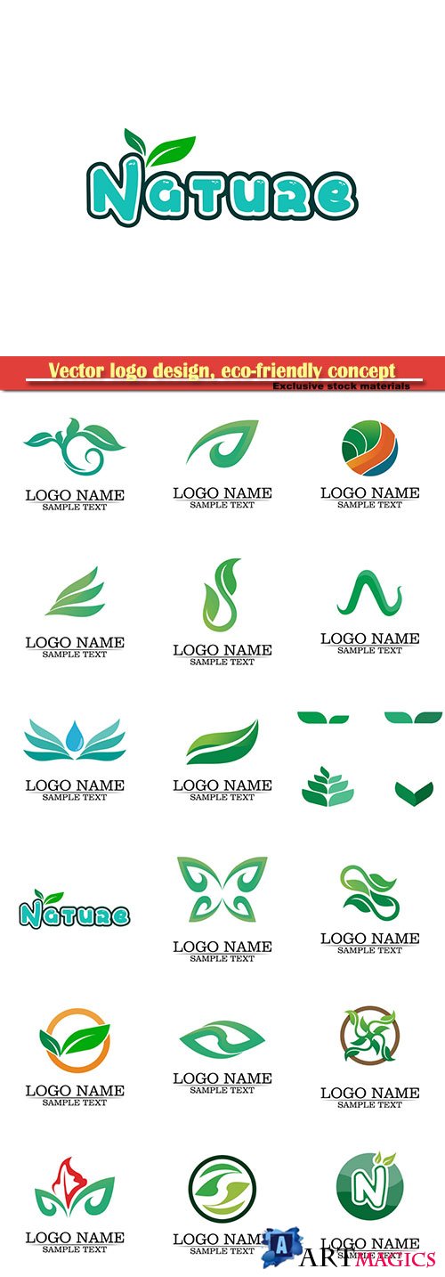 Vector logo design, eco-friendly concept