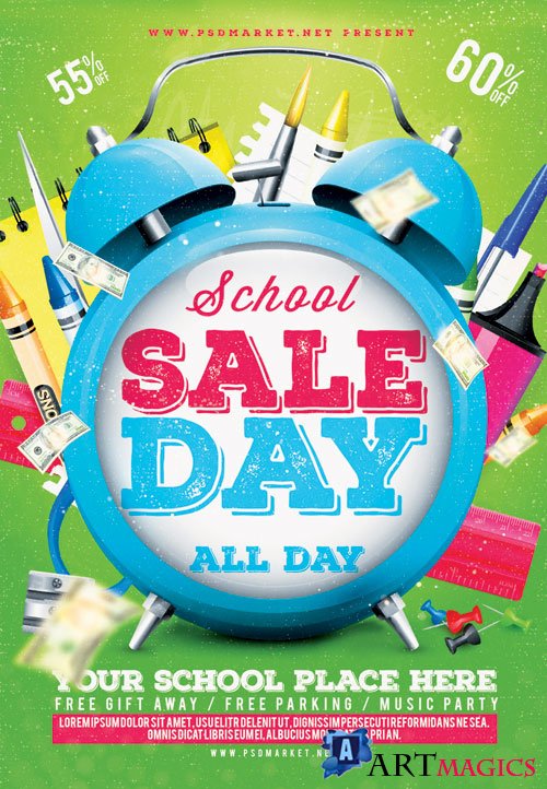 School sale - Premium flyer psd template
