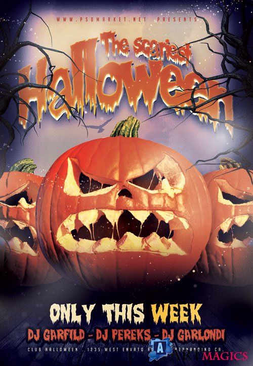 The scariest halloween - Premium flyer psd template