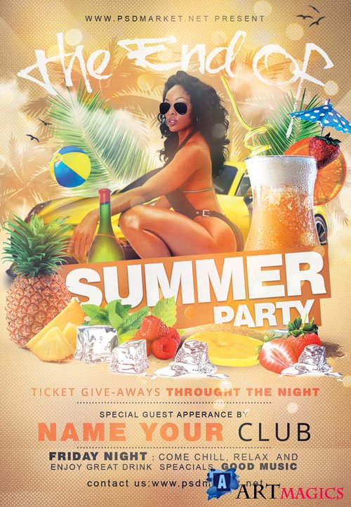The end of summer party - Premium flyer psd template