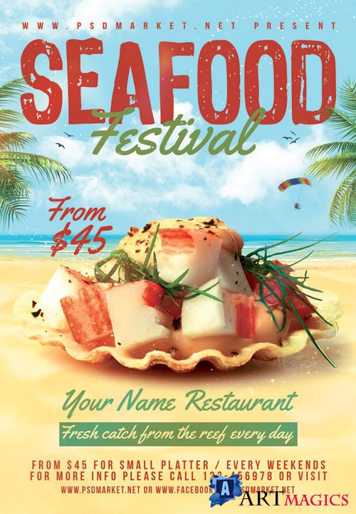 Seafood festival - Premium flyer psd template