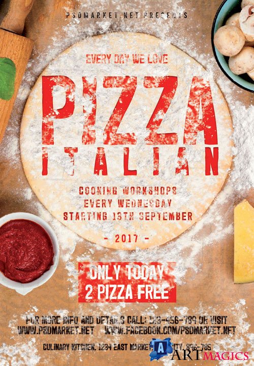 Pizza italian - Premium flyer psd template