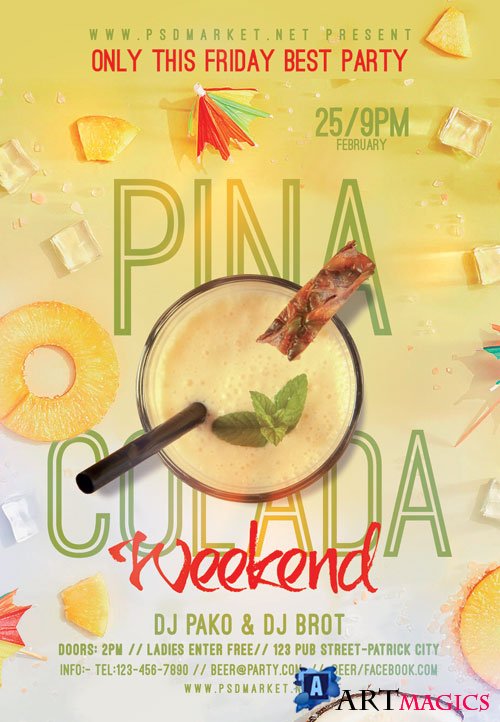 Pina colada - Premium flyer psd template
