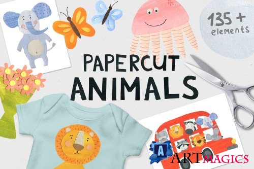 Papercut Animals Clipart - 3811463