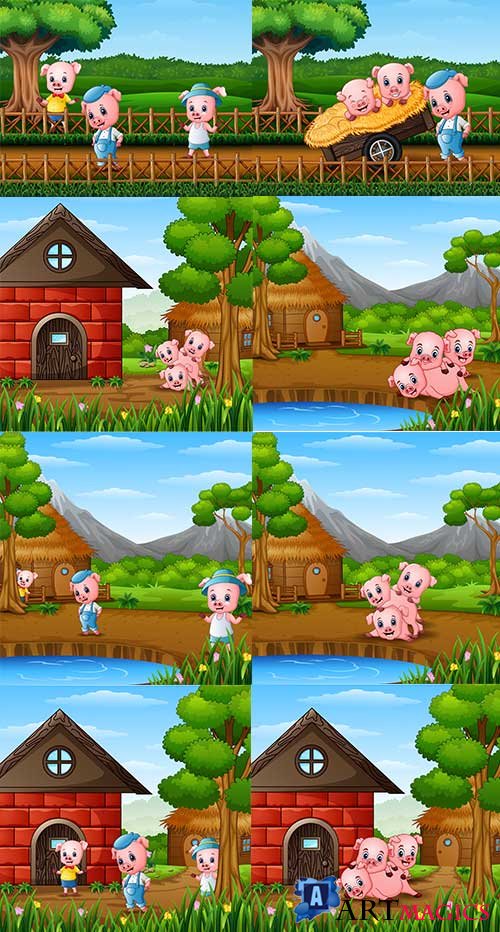   -   / Three little pigs - Vector Graphics