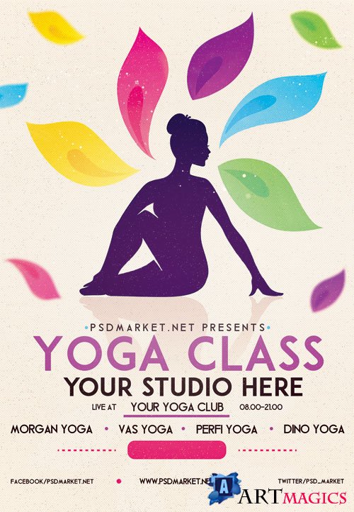 Yoga class - Premium flyer psd template