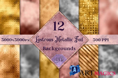 Lustrous Metallic Foil Backgrounds 300232
