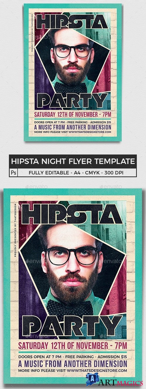 Hipsta Night Flyer Template - 10925203 - 230423