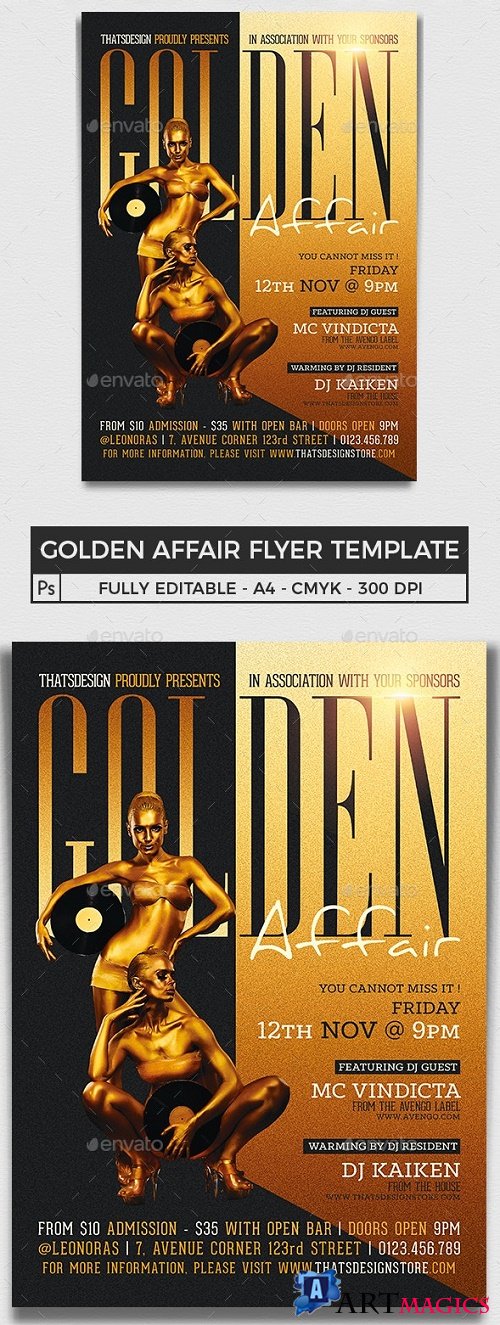 Golden Affair Flyer Template - 11994000 - 309500