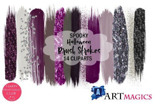 Spooky Halloween Brush Strokes Clipart- Brush Strokes  - 298606