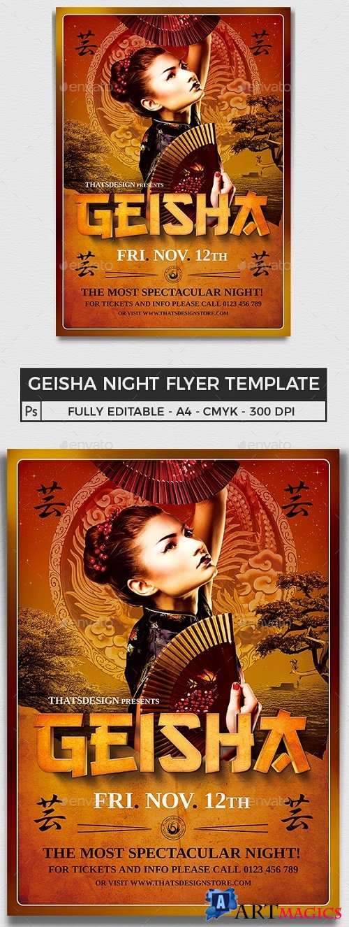 Geisha Night Flyer Template V3 - 11608917 - 282967