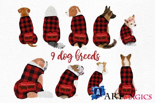 Dogs Clipart, Baby Clipart, Christmas - 3989050