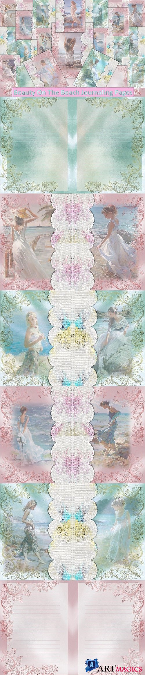Beauty On The Beach Backgrounds 20 sheets Commercial Use - 298302