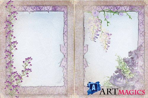Printable Journal backgrounds Lilac theme commercial use - 277331