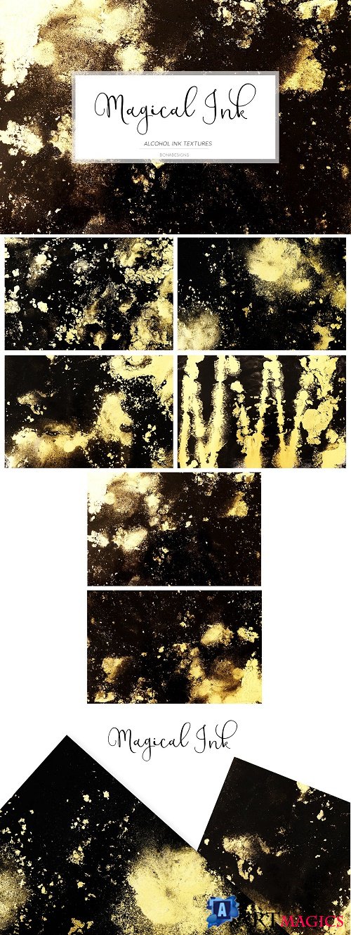 Black Gold Ink Textures 3988692