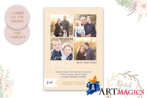 PSD Photo Session Card Template #47 - 3989215