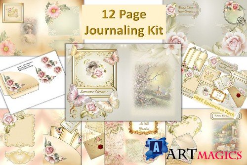 12 page Vintage Journaling Kit with FREE Ephemera - 254839