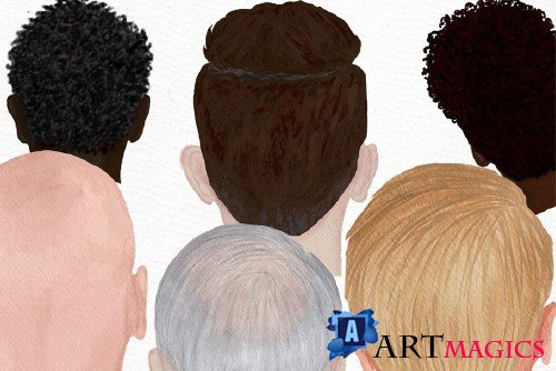 Male hairstyles, Bald Man Head - 3991717