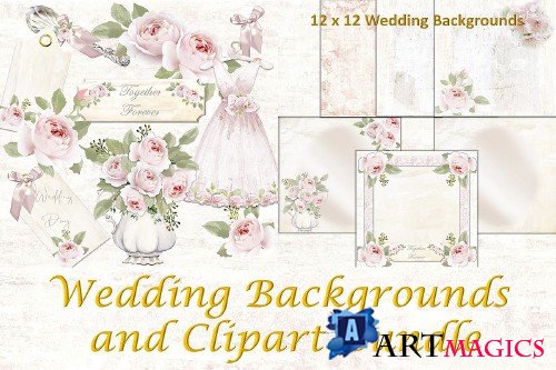 Wedding Backgrounds and Clipart Commercial Use - 298652