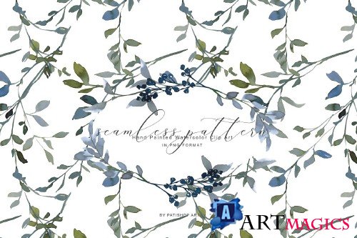 Watercolor Leafy Clipart Collection - 3989800