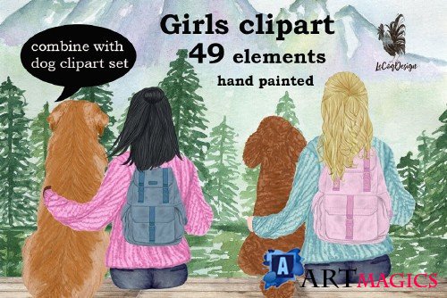 Girls clipart, Best Friend Clipart - 3996463