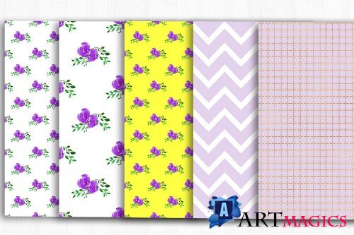 Floral Digital Papers Shabby Chic - 3999887
