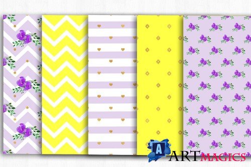 Floral Digital Papers Shabby Chic - 3999887