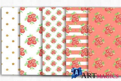 Floral Digital Paper, Floral Pattern - 3995597