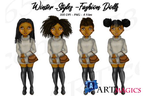 Natural Hair Black Girls Clipart, Winter Sweaters Fashion - 204270