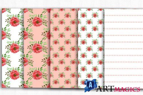 Floral Shabby Chic Digital Papers - 4002084