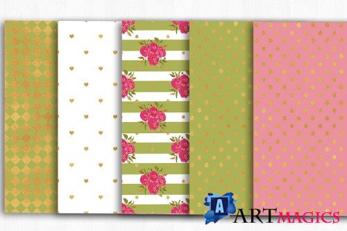 Floral Shabby Chic Digital Papers - 4003924