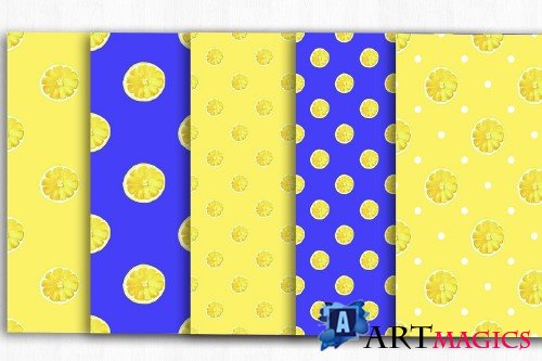 Lemons Digital Papers, Fruit Pattern - 4001886