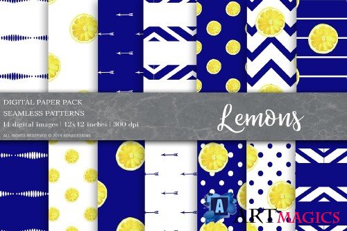 Lemon Digital Papers, Summer Pattern - 4000748
