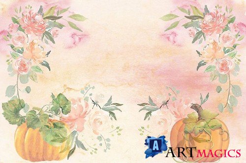 Fall Autumn Harvest Journaling kit with free ephemera CU - 305486