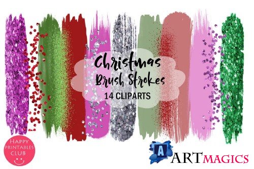Christmas Brush Strokes Clipart - 305622