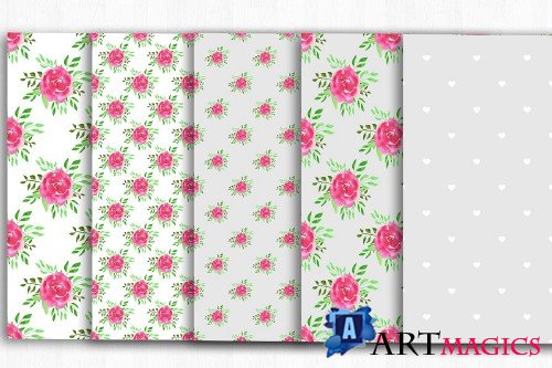 Floral Shabby Chic Digital Papers - 4002056