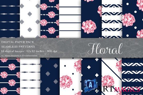 Floral Digital Papers, Shabby Chic - 4000231