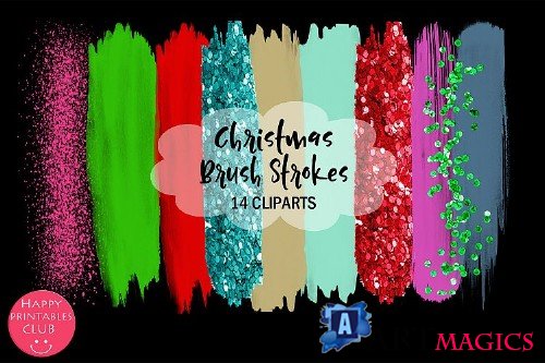 Christmas Brush Strokes Clipart - 304498