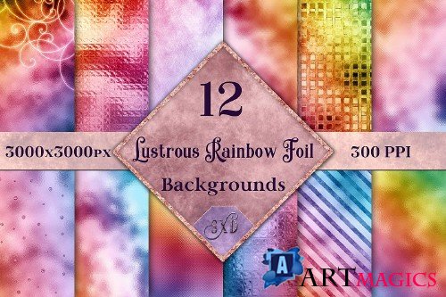 Lustrous Rainbow Foil Backgrounds - 300732
