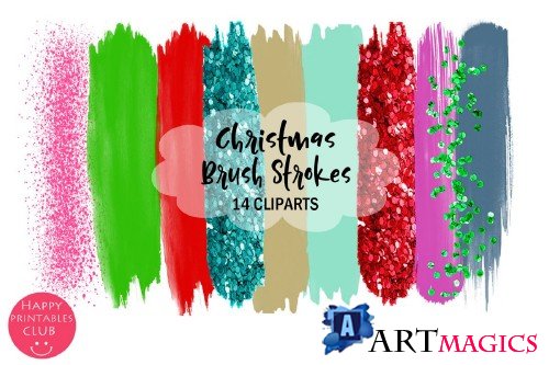 Christmas Brush Strokes Clipart - 304498