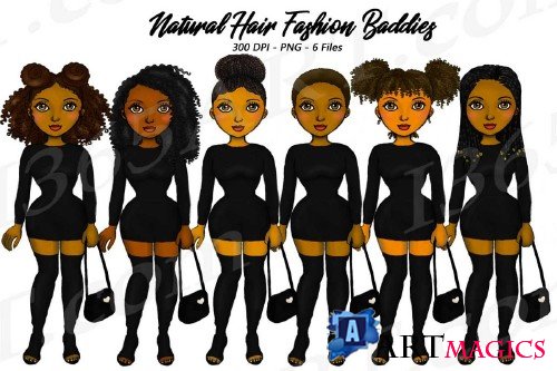 City Fashion Baddie Clipart, Black Girls, Natural Hair - 266460