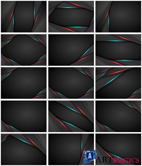 ׸     / Black abstract backgrounds in vector