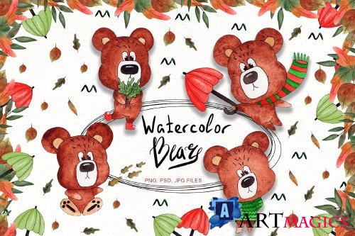 Watercolor Bears Collection - 4020230