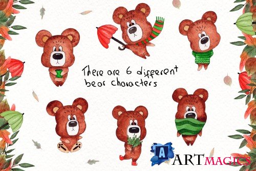 Watercolor Bears Collection - 4020230